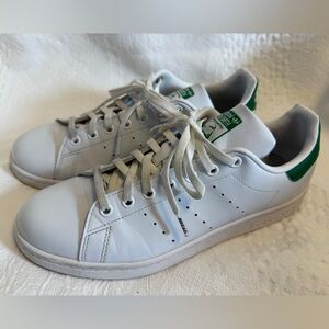 Adidas Stan Smith Shoes Mens Size 10 White Green Leather Classic Tennis Sneakers